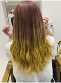 グラデーション×イエロー