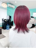 ユーフォリア大人可愛いプラム色のくびれヘア