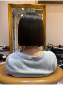 ブリーチなしチェリーブラウン髪質改善縮毛矯正酸性ストレート