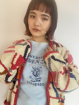 ヤーン(yearn) ワイドバングボブ×オレンジブラウン◎《伏見/栄/名駅/丸の内》