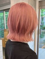 エリマ 横浜西口(elima)&nbsp;横浜西口ダブルカラータッセルボブコーラルピンクベージュカラー