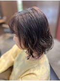 前下がりボブのデジタルパーマスタイル♪