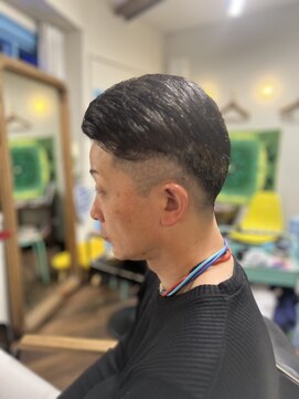 ツーブロック七三メンズショート　