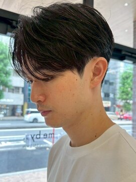 カルム(kalm) メンズセンターパートウルフセンターパートニュアンスパーマ襟足