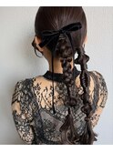 ツインの編みおろしアレンジ