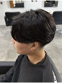 メンズカットパーマセンターパートニュアンスパーマ刈り上げ