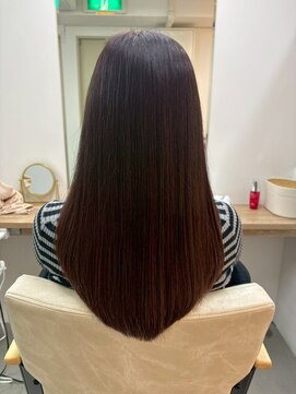 ヘアーアートシフォン 池袋西口店(Hair art chiffon) ダークパープル/ナチュラルショート/白髪ぼかし/縮毛矯正/池袋