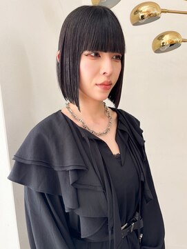 ユラギ フロム ユイマァル 倉敷(YURAGI from YUIMARL) クールショート/黒髪ボブ/前下がりボブ/ワイドバング/髪質改善