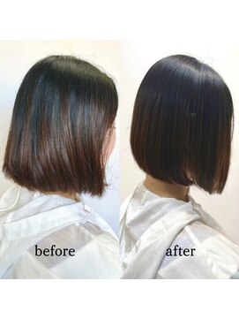 エルプラスヘアー 平尾店(L+hair) 前下がりボブ小顔カット韓国風艶カラー大人可愛い