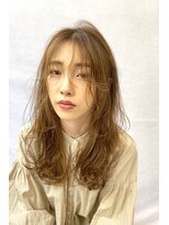 ジーナ 博多(Zina)&nbsp;セシルカットフリンジウェーブx大人かわいい前髪ココアブラウン