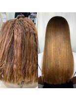 アンフィユヌキャトル(AnFye une Qatll)&nbsp;【髪質改善】高難易度【縮毛矯正】＋LULU＋カット【ヘアケア】