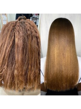 アンフィユヌキャトル(AnFye une Qatll) 【髪質改善】高難易度【縮毛矯正】＋LULU＋カット【ヘアケア】