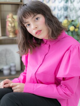 カバーヘア ブリス 戸田公園西口店(COVER HAIR bliss) 黒髪オン眉エアリーミディウェットヘアa戸田公園20代30代40代
