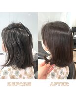 ラブクロムトーキョー オモテサンドウ(LOVECHROME OMOTESANDO)&nbsp;ショコラベージュメルティカラー縮毛矯正ストカールベビーバング