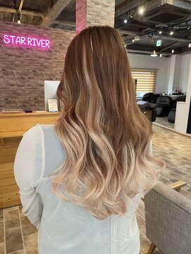 スターリバー(STAR RIVER) シールエクステでグラデカラー♪