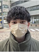 波巻きパーマツーブロックマッシュ束感ヘア