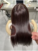 ★くびレイヤーエモージュインナーグレージュ前髪ピンクベージュ