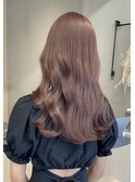 ピンクベージュ艶カラー＊くびれヘア