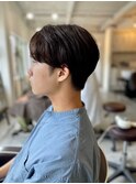 MEN'S HAIRアッシュブラックセンターパート