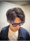 緩めパーマメンズマッシュウルフカットツイスパ/田町/バーバー