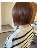 切りっぱなしボブハイライトベージュカラーショートレイヤーロブ
