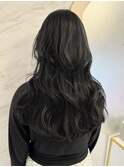 大人可愛いワンホンヘア×アッシュブラック