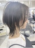ネオウルフ×セピアグレージュボブウルフウルフカット