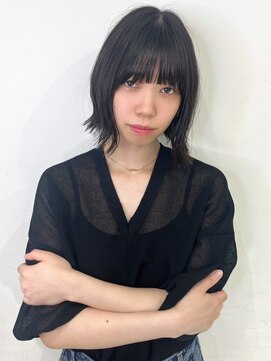 アイウィル(Ai WilL) 暗髪カラー グレージュ 外ハネボブ 前髪あり 20代 30代