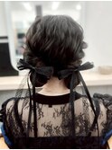 ヘアセット/結婚式お呼ばれスタイル/アレンジ/暗めカラー