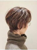 40代50代60代70代×ショートレイヤー×イノアカラー×ハイライト