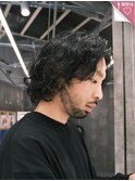 ☆メンズパーマミディアムカットカーリー大人原宿