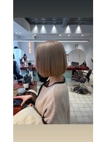 ガリカ 博多駅前(Gallica)&nbsp;ケアブリーチでホワイトブロンド x ボブ