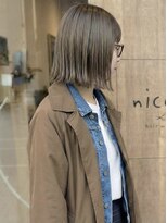 ニコリヘアワークス(nicori hair works)&nbsp;ボブ×外ハネ×マロンベージュ1