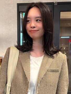 アトリエ(atelier.) 外ハネボブ 20代 髪質改善 顔周りレイヤー ダークブラウン