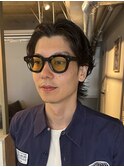 センターパートパーマ