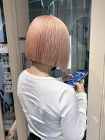 テトラ バイ ネオリーブ 横浜西口店(tetra by neolive)&nbsp;ペールピンク　切りっぱなしボブ　ミニボブ　ブリーチ　横浜★