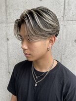 ヘッドストック 大和八木店(HEAD STOCK) ホワイトメッシュニュアンスセンターパート毛流れパーマツイスト