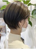 【コンパクト大人ショート】オリーブグレージュ  ミニボブ