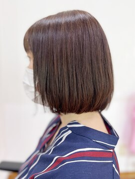 アークスヘアー 大人可愛い髪質改善ピンクベージュストレートボブ透明感