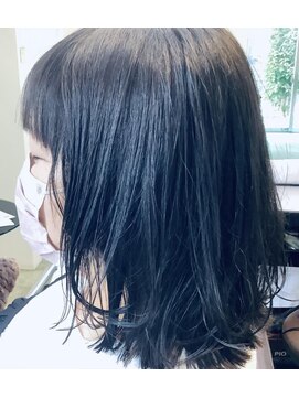 ミューコロル(mieux color) 肩くらい グラデーション ボブ ワンカール