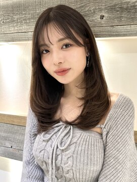 アイヴィー(IVY) ロングレイヤー ワンカール オリーブベージュ【肥田亜沙美】