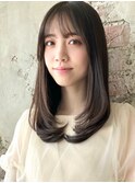 くびれヘア/レイヤー/顔まわり/サイドバング/こなれミディ