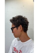 アジールヘア 所沢プロペ通り店(agir hair)&nbsp;メンズスパイキーショートブリーチメッシュハイライト所沢