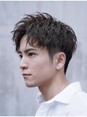 大分メンズ刈り上げツーブロックレイヤーショート無造作カット