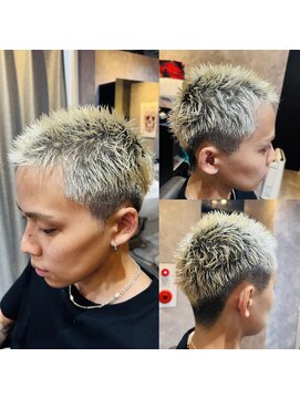 メグロバーバーショップロッポンギ 目黒六(MEGURO BARBER SHOP 6PPONGI) ブロンズカラー×ベリーショート