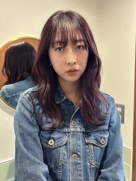 ニコ トウキョウ 渋谷(nico TOKYO) ダブルカラーチェリーレッドピンクブラウン韓国レイヤーロング