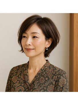 スープレックス ヘアーデザイン(SOUPREX HAIR DESIGN) ミセス美フォルムナチュラルショートボブ　 30代 40代 50代 60代
