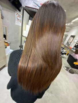 編み込みエクステ×ロング