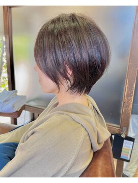 ハピネス クローバー 学園前店(Happiness CLOVER) ショートボブ×髪質改善×白髪ぼかし56ナチュラルショート