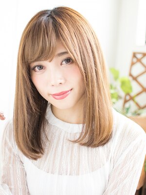 まっすぐ過ぎない柔らかストレート◎するん♪と流れる指通りと上質な艶感で清楚な女性らしさを演出☆